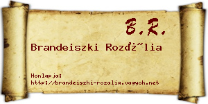Brandeiszki Rozália névjegykártya